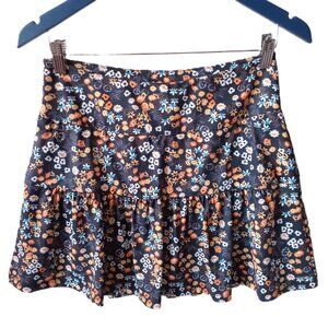 Kyodan Women's Golf Skort Biker Shorts Tiered Skirt Floral Black Colorful Size M
